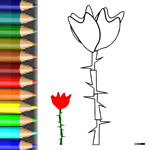 Download PDF Ausmalbild Einfache Rose Malvorlagen Blumen Rose3