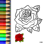Download PDF Ausmalbild Rosenbild Malvorlagen Blumen Rose4