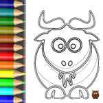 Büffel Ausmalen. Ausmalbild Tiere. Tierbilder Malvorlagen.