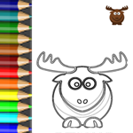 Hirsch Ausmalen. Ausmalbild Tiere. Lustige Tierbilder Malvorlagen.