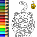 Leopard Ausmalen. Ausmalbild Tiere. Lustige Tierbilder Malvorlagen.