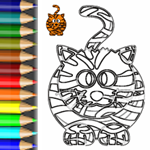 Tiger Ausmalen. Ausmalbild Tiere. Lustige Tierbilder Malvorlagen.