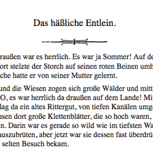 Das häßliche Entlein | Märchensammlung: H. C. Andersen »Sämmtliche Märchen« (1863)