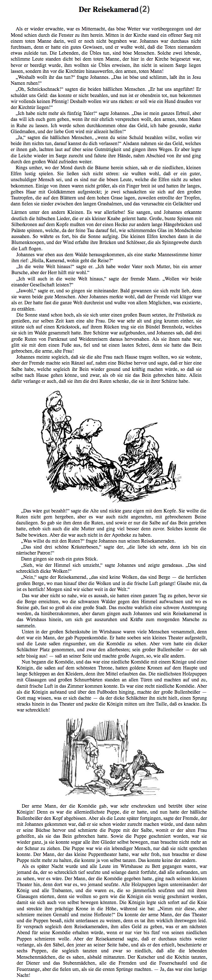 Der Reisekamerad - Märchen (Hans Christian Andersen) Text, Inhalt, Hörbuch kostenlos Download. Kunstmärchen Interpretation: "Der arme Johannes war tief..."