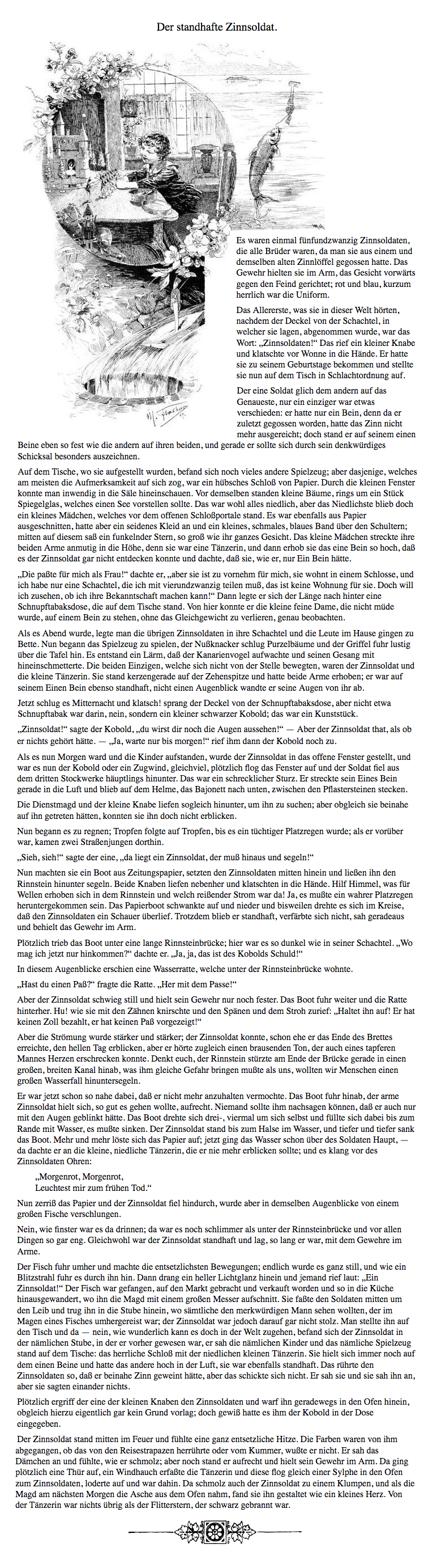 Der standhafte Zinnsoldat Märchen von Andersen