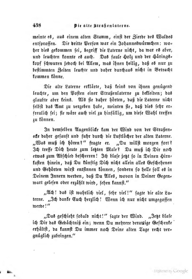 Andersens Märchen: Die alte Straßenlaterne. Deutung