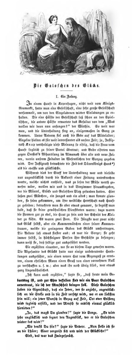 Die Galoschen des Glückes - I. Ein Anfang. Märchen von Andersen - Inhalt, Analyse