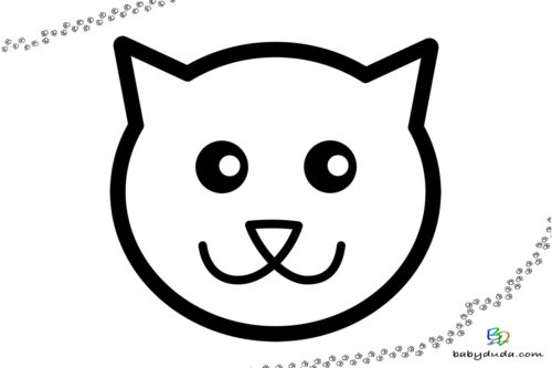 Einfacher Katzenkopf Ausmalbild - Malvorlage Tierbilder ausmalen