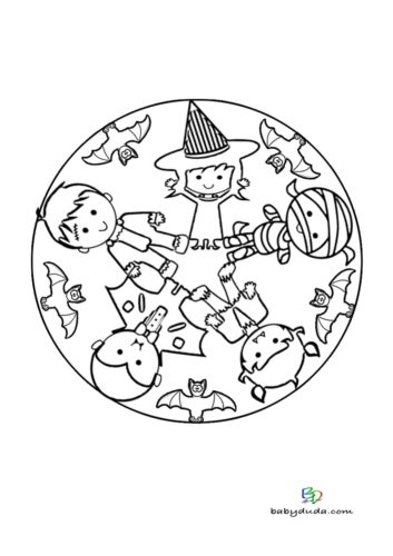 Hexenbild Mandala Walpurgisnacht Vorlage Ausmalen