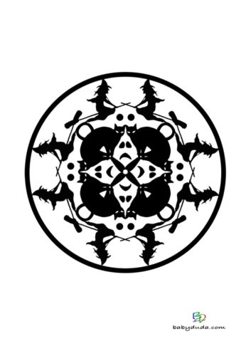 „Mandala Hexenvorlage Halloween & Walpurgisnacht