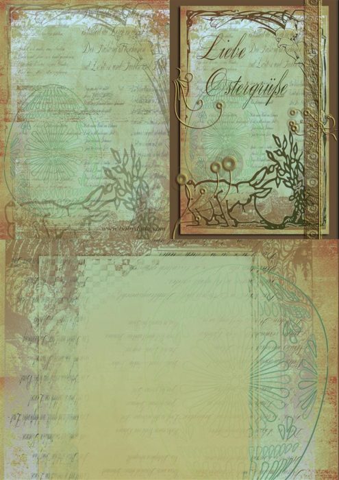 Postkarte 3 - Osterkarte mit Scratchbook-optik zum einfach ausdrucken