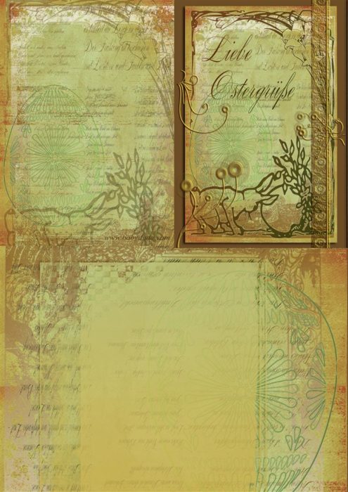 Postkarte 1 - Osterkarte mit Scratchbook-optik zum einfach ausdrucken