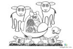 Ostervorlage Lamm Ausmalbild