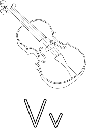 V for violin for coloring