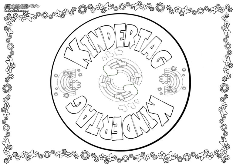 Ausmalbilder Kindertag - Malvorlage Kindermotiv | BabyDuda » Malbuch