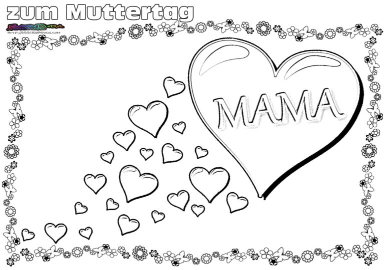muttertag ausmalbild  malvorlage gruß mit herz  babyduda