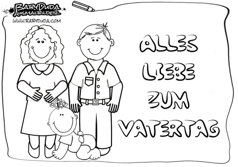 Ausmalbilder zum Vatertag - Malvorlagen kostenlos | BabyDuda » Malbuch