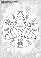 Winter Ausmalbild – Mandala Weihnachtsbaum Malvorlage
