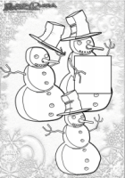 Winter Ausmalbild Schneemaenner