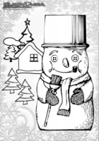 Winter Malbild Schneemann