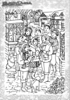 Weihnachten Malbild Weihnachtssingen Chor