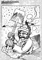 Winter Malvorlage Schneeschippen