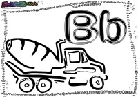 Alphabet-Buchstabe-B-Betonmischer