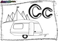 Alphabet-Buchstabe-C-Campingwagen