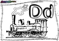 Alphabet-Buchstabe-D-Dampflok