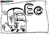 Alphabet-Buchstabe-E-Eiswagen
