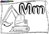 Alphabet-Buchstabe-M-Minnibagger