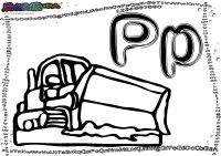 Alphabet-Buchstabe-P-Planierraupe