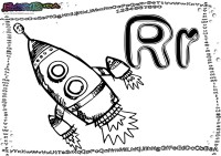 Alphabet-Buchstabe-R-Rakete