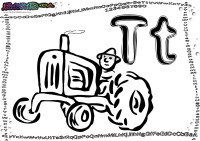 Alphabet-Buchstabe-T-Traktor