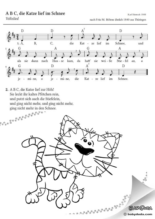Kinderlied katze tanzt allein text