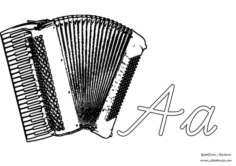 abc ausmalbilder instrumente mit anfangsbuchstaben