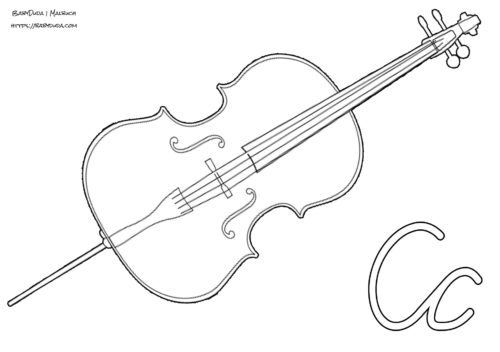 Alphabet Ausmalbild C-Cello