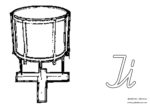 Ausmalbilder Anfangsbuchstaben Ausmalen. Instrument I wie IluTrommel