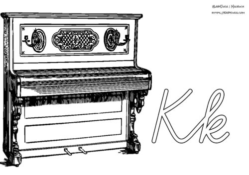 Alphabet Ausmalbild K-Klavier