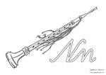 Buchstabe N wie Nadaswaram. Instrumente Alphabet Vorlagen von A bis Z