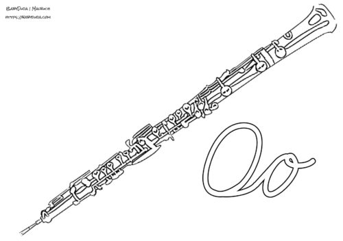 Alphabet Ausmalbild O-Oboe