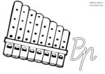 Ausmalbild P wie Panflöte. Vorlage Buchstaben Ausmalen