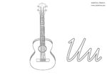 U wie Ukulele Vorlage Ausdrucken. Arbeitsblätter Musik Grundschule Instrumentenkunde.
