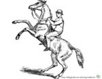 Malvorlage Pferd und Reiter