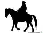 Cowboy Scherenschnitt Pferd - Pferdesilhouette für Kinder zum Ausschnei
