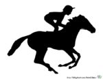 Jockey Scherenschnitt Pferd - Pferdesilhouette für Kinder zum Ausschnei