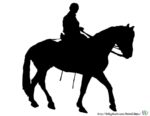 Reiten Scherenschnitt Pferd - Pferdesilhouette für Kinder zum Ausschnei