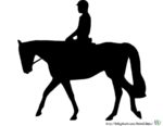 Reiten Scherenschnitt Pferd - Pferdesilhouette für Kinder zum Ausschnei
