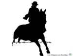 Springreiten Scherenschnitt Pferd - Pferdesilhouette für Kinder zum Ausschnei