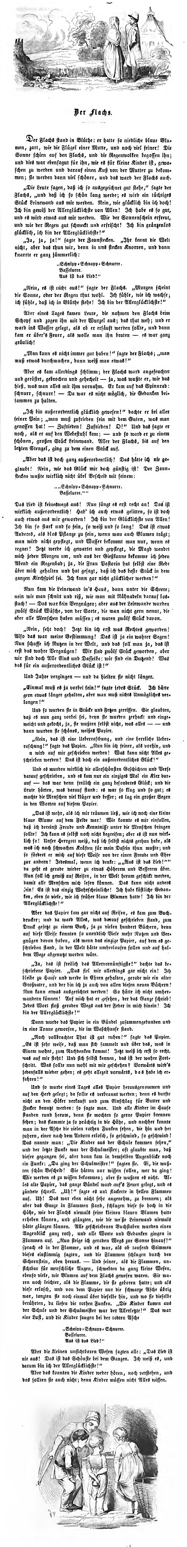 Der Flachs Märchen von Hans Christian Andersen mit Text und Hörbuch